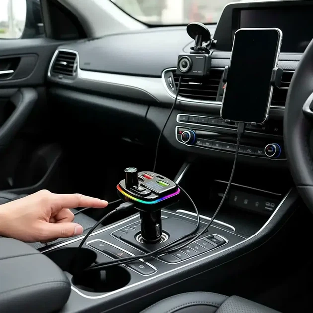 Автомобильный FM трансмиттер с зарядкой, 2хUSB, Type-C, PERVOI CTC-732 - изображение 11