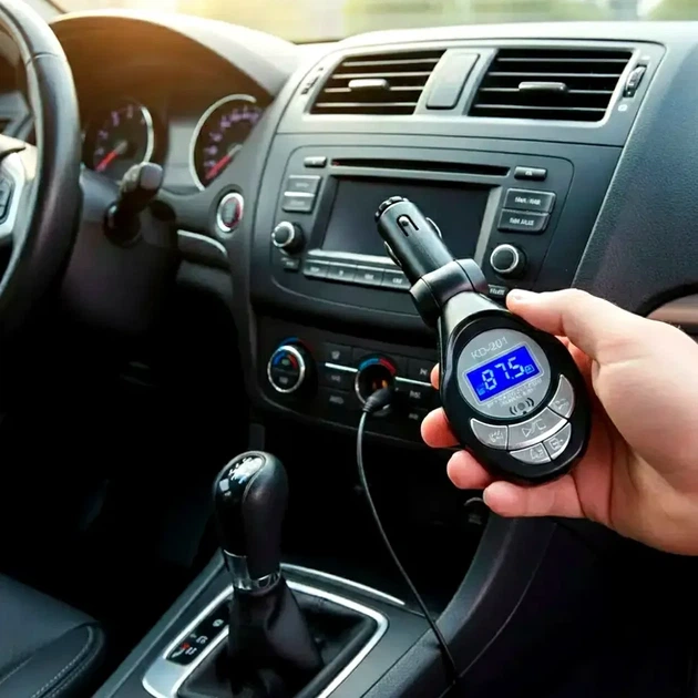 FM трансмиттер KD201 с пультом дистанционного управления USB SD TF MMC 12 В для автомобиля - изображение 2