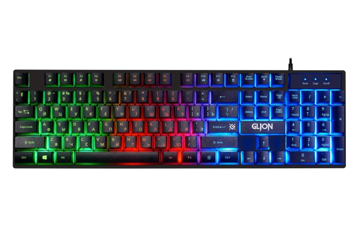 Набір клавіатура + миша (провідний) Defender Glion C-123 RGB-підсвічування (Чорний) HDSYR_569 - зображення 4