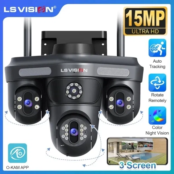 Видеокамера внешняя LS Vision 15MP WiFi IP (3 экрана) HDSYR_4099 - Фото 2 Видеокамера внешняя LS Vision 15MP WiFi IP (3 экрана) HDSYR_4099 - изображение 2