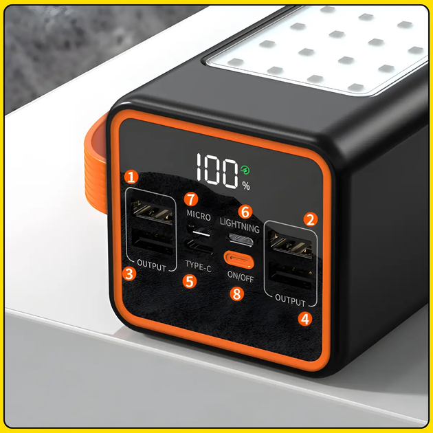 Повербанк Hoco 100000 mAh з LED-ліхтариком і швидкою зарядкою JA88A 22.5W - зображення 4