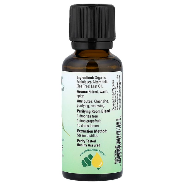 Органічна ефірна олія чайного дерева NOW Foods? Organic Essential Oils "Tea Tree" 100% чисте (30 мл) - зображення 2