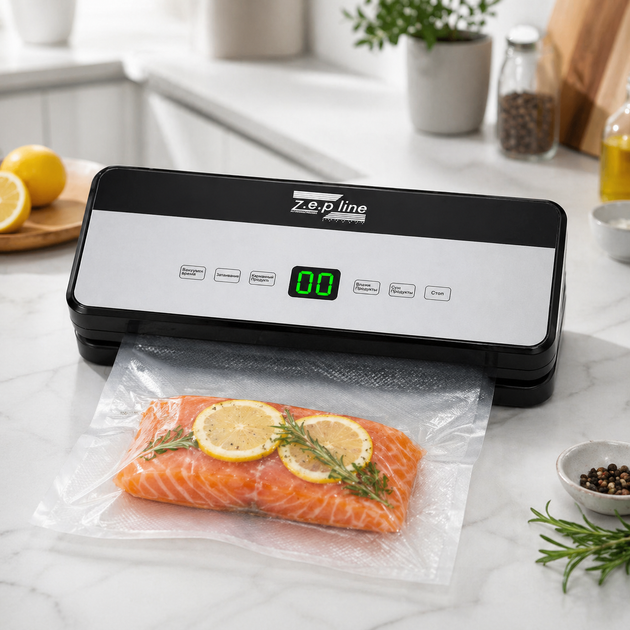 Кухонні вакуумери для сухих і влажних продуктів 200 Вт Zepline ZP-00358 - Фото 2 Кухонні вакуумери для сухих і влажних продуктів 200 Вт Zepline ZP-00358 - зображення 2