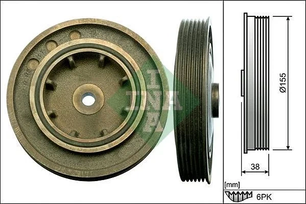 Шків колінчастого вала INA 544 0101 10 Renault Trafic, Laguna, Master; Opel Vivaro, Movano; Nissan Primastar 7700113776, 7700115766, 7700856673 - изображение 6
