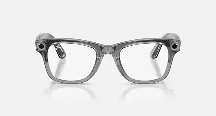 Смарт-окуляри Ray-Ban Meta Wayfarer Gen 2 Standard Shiny Transparent Grey Frame / Clear Sapphire Lenses (RW4012 6840MF 50-22) - зображення 2