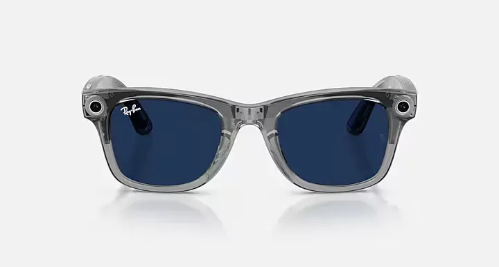 Смарт-окуляри Ray-Ban Meta Wayfarer Gen 2 Standard Shiny Transparent Grey Frame / Clear Sapphire Lenses (RW4012 6840MF 50-22) - зображення 7