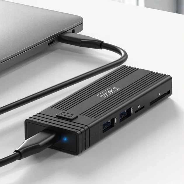 Зовнішня кишеня Zenwire HUB USB-C 7w1 SSD M.2 NVME PCIE SATA SD (5904507520502) - зображення 2