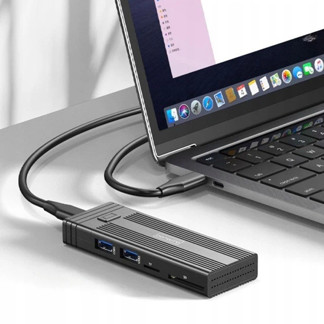 Зовнішня кишеня Zenwire HUB USB-C 7w1 SSD M.2 NVME PCIE SATA SD (5904507520502) - зображення 4