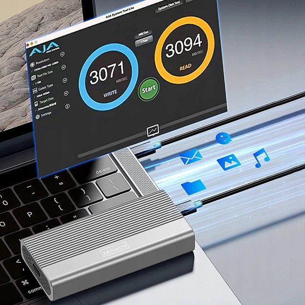 Зовнішня кишеня Zenwire M280U4C SSD M.2 NVME Pcie USB-C 4.0 Kieszeń na Dysk M2 Thunderbolt 4 40 GB (5904507521653) - зображення 4