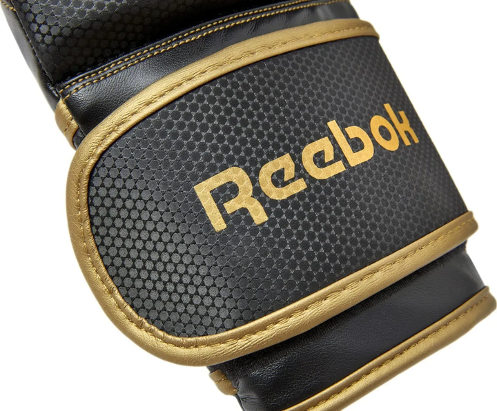Боксерські рукавиці Reebok Boxing Gloves 14 унцій, чорно-золотисті - Фото 3 Боксерські рукавиці Reebok Boxing Gloves 14 унцій, чорно-золотисті - изображение 3