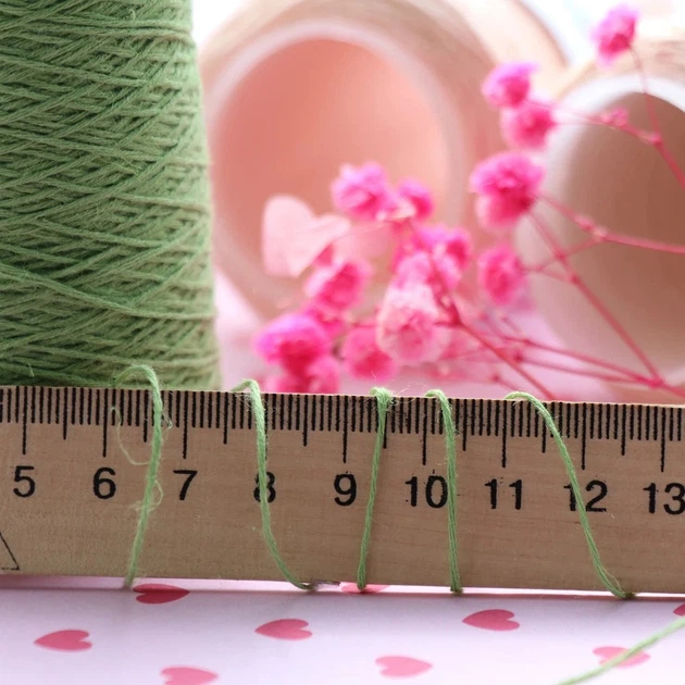 Candy-Yarn Linen Cotton, Полынь №3 - пряжа в бобине 50 г / 400 м, лён с хлопком, тонкая летняя пряжа - изображение 2