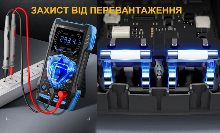 Цифровий осцилограф мультиметр 3в1 Fnirsi 2C23T двоканальний портативний генератор сигналів (19165) - зображення 8