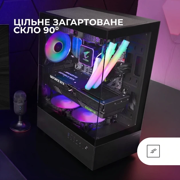 Корпус Mars Gaming MC-XO / без БЖ / ATX / Glass Side Panel / 1x120mm FRGB / USB 3.0 / Черный - изображение 4