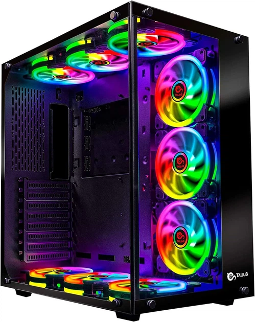 Корпус Talius Cronos RGB / без БЖ / E-ATX / 3x120mm RGB / Tempered Glass / USB 3.0 / Чорний - Фото 3 Корпус Talius Cronos RGB / без БЖ / E-ATX / 3x120mm RGB / Tempered Glass / USB 3.0 / Чорний - зображення 3