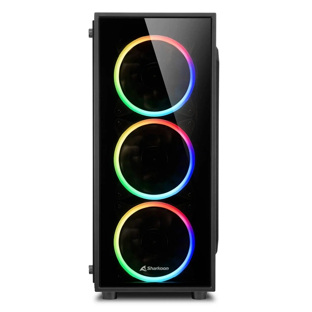 Корпус Sharkoon TG4 RGB / без БП / Midi-Tower / 4x120mm RGB / ATX / USB 3.0 / Черный - Фото 3 Корпус Sharkoon TG4 RGB / без БП / Midi-Tower / 4x120mm RGB / ATX / USB 3.0 / Черный - изображение 3