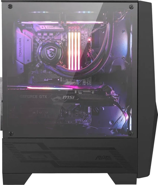 Корпус MSI MAG Forge 100R / без БП / Mid Tower / ARGB / Tempered Glass / USB 3.2 / 3x120mm Fans / Черный (101642292) - Уценка - изображение 7