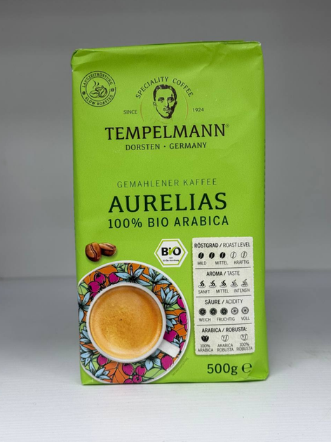 Кофе молотый Tempelmann Aurelias 500 г био арабика, среднее обжаривание - изображение 2