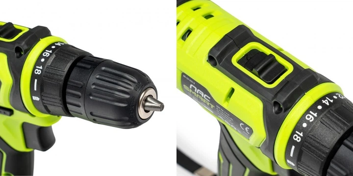 Zestaw Nac SMART NS-SET2-20V wkrętarka akumulatorowa + szlifierka kątowa + 2 x akumulator + szybka ładowarka 20 V (5905842533387) - obraz 10