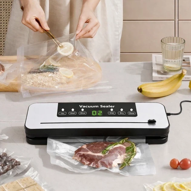 Вакуумные упаковщики RIAS Vacuum Sealer 120W + 10 пакетов Black-White (3_08219) - изображение 6
