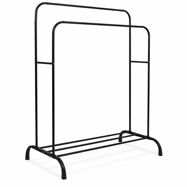 Підлогова вішалка-стійка для одягу RIAS Multipurpose Hanger з полицею для взуття 110x56x145 см Black (3_08179) - зображення 3