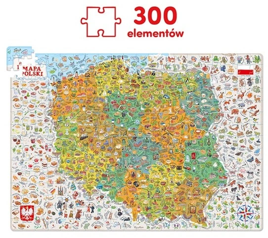 Пазл CzuCzu Дослідники: мапа Польщі 300 елементів 94553 (5902983494553) - зображення 3