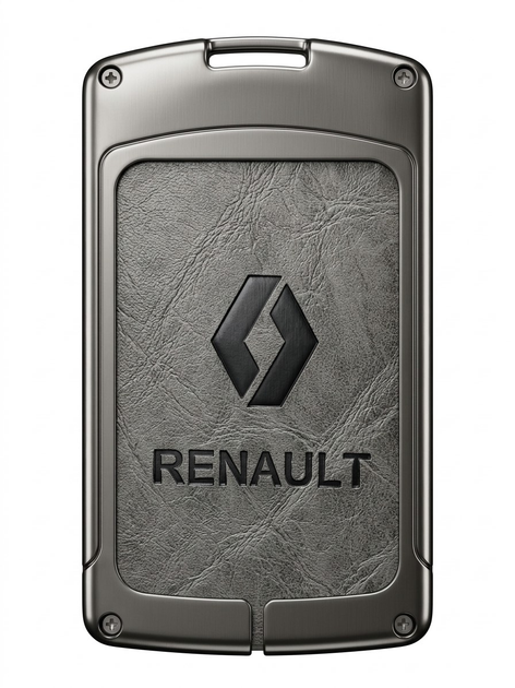 Чехол для ключ-карты Renault металлический с эко-кожей + брелок (Графитовый цвет) - изображение 4
