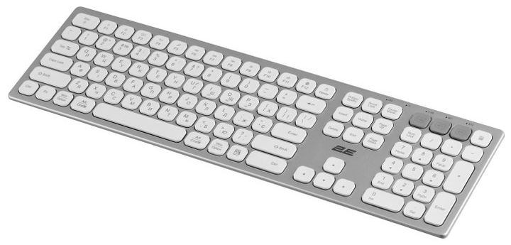 Клавиатура беспроводная 2E KS270 WL/BT EN/UK Silver/White (2E-KS270WBWH_UA) - изображение 2