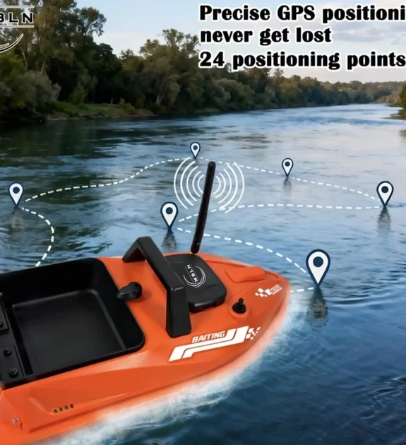 Кораблик для прикорму MBLN з GPS, 13500 mah 500 м, 1.5 кг, радіокерований короповий кораблик для риболовлі - зображення 2