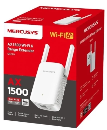 Точка доступа-підсилювач Mercusys ME60X Wi-Fi 6 1500Mb, 2 зовнішніх антени - Фото 3 Точка доступа-підсилювач Mercusys ME60X Wi-Fi 6 1500Mb, 2 зовнішніх антени - зображення 3