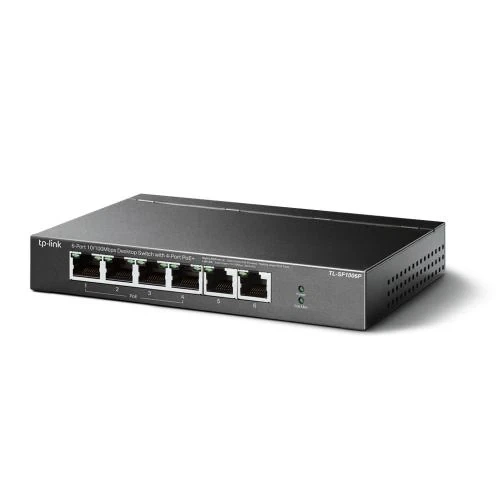 Комутатор TP-LINK TL-SF1006P, Black, 6-портовий, 10/100 Мбит/с - Фото 2 Комутатор TP-LINK TL-SF1006P, Black, 6-портовий, 10/100 Мбит/с - зображення 2