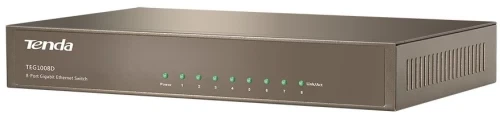 Комутатор TENDA TEG1008D, 8 LAN 10/100/1000BaseT, Desktop металл, некеруємий - зображення 2