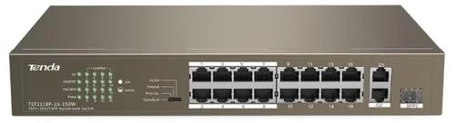 Комутатор TENDA TEF1118P-16-150 - Фото 1 Комутатор TENDA TEF1118P-16-150 - зображення 1