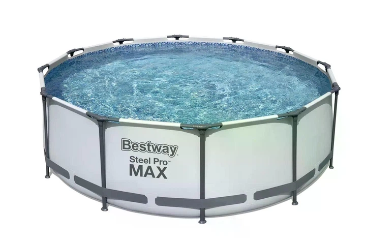 Басейн Bestway 56420-0 каркасний круглий на 10250 л з міцним сталевим каркасом та чашею з ПВХ 366х122 см Сірий Басейни для дачі Надувні басейни великого обсягу Зовнішній басейн для відпочинку - изображение 3