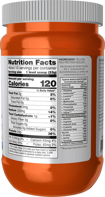 Suplement diety Now Foods Pea Protein Bezsmakowy 907 g (733739021359) - obraz 2
