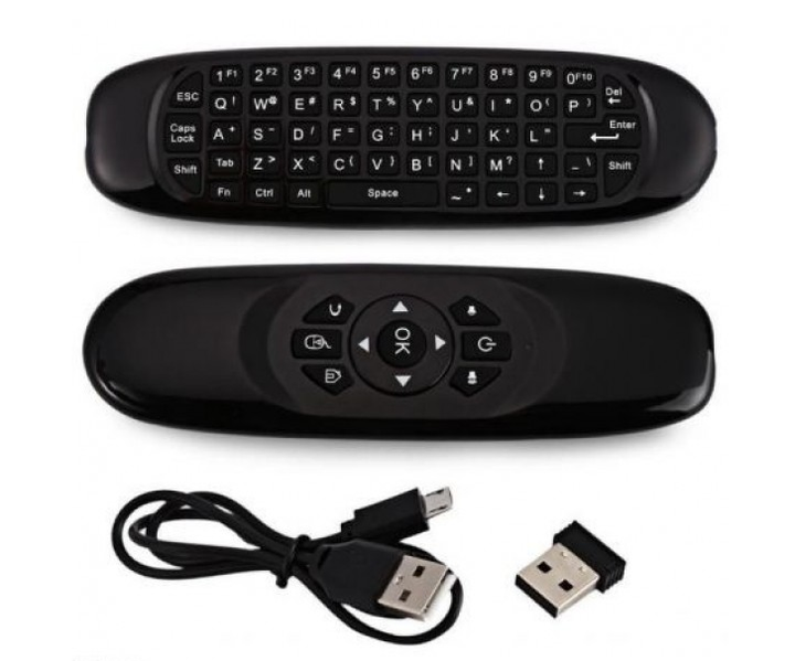 Аеромиш з клавіатурою (пульт з гіроскопом) Air Mouse GTM I8 C120 Black - зображення 5