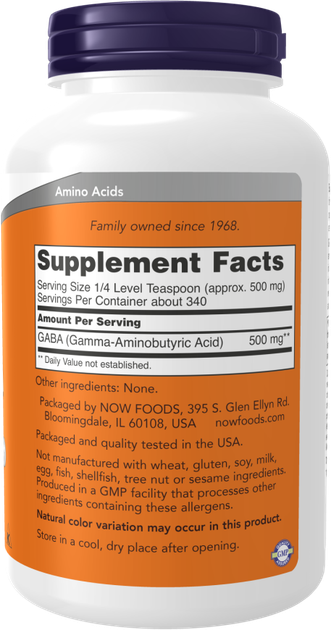 Suplement diety Now Foods GABA 170 g (733739002150) - obraz 2