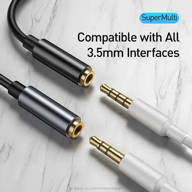 Кабель-перехiдник Baseus Type-C Male to 3.5mm Female Adapter L54 Deep Grey - зображення 9