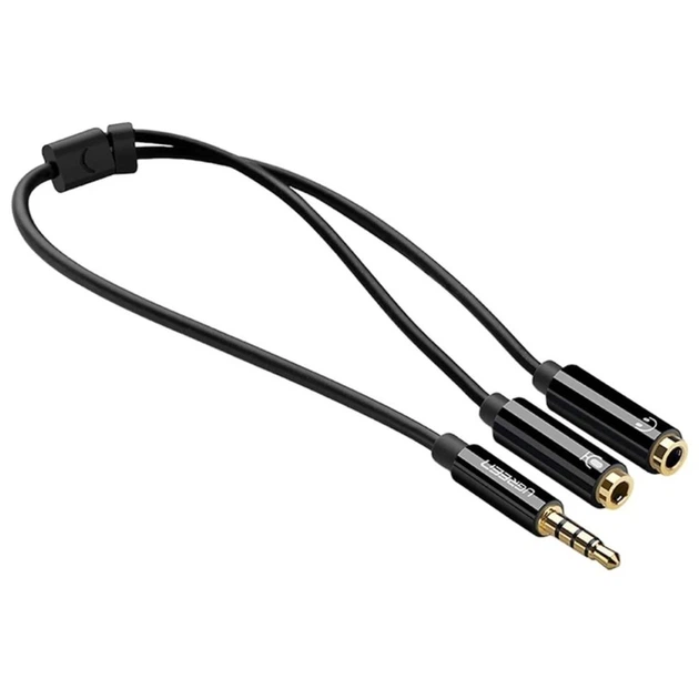 Аудіокабель UGREEN AV141 3.5mm Male to 2 Female Audio Cable ABS Case Black - Фото 3 Аудіокабель UGREEN AV141 3.5mm Male to 2 Female Audio Cable ABS Case Black - изображение 3