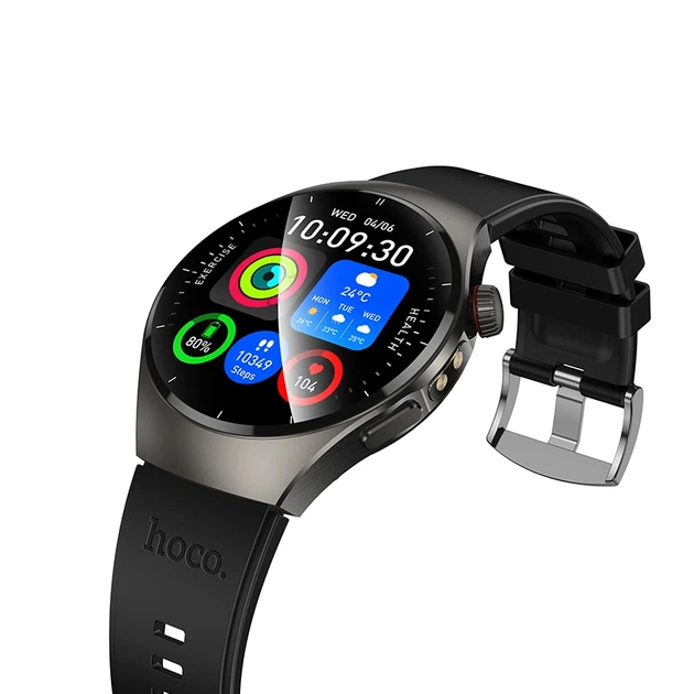 Смарт-годинник HOCO Y40 38mm. 315 mAh. IP67 Smart watch(call version) Black - изображение 5