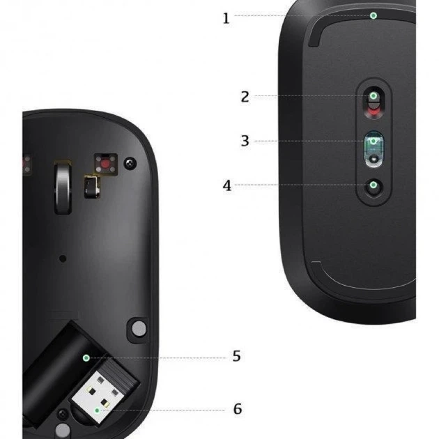 Маніпулятор миша UGREEN MU001 Portable Wireless Mouse (Black) - изображение 2