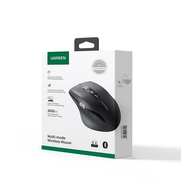 Маніпулятор миша бездротова UGREEN M751 Multi-mode Wireless Mouse Black - изображение 2
