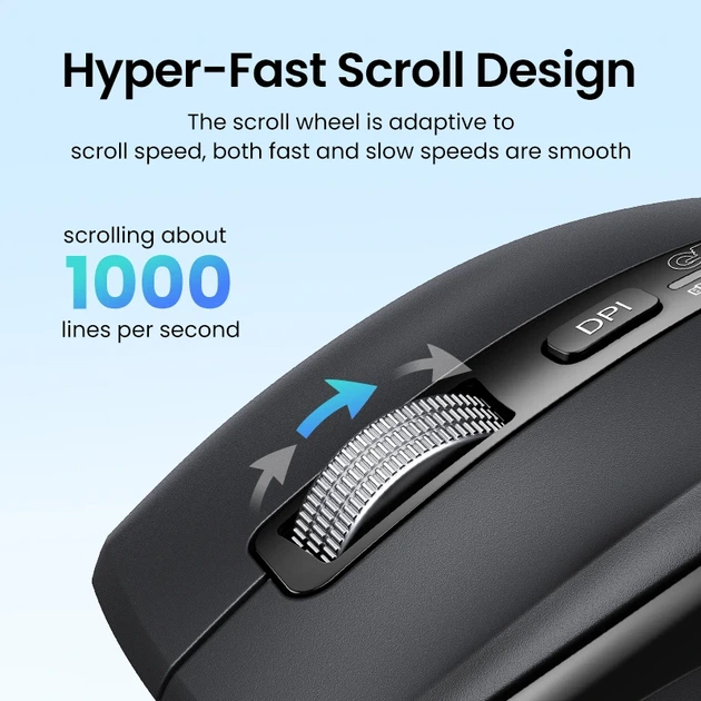 Маніпулятор миша бездротова UGREEN M751 Multi-mode Wireless Mouse Black - изображение 4