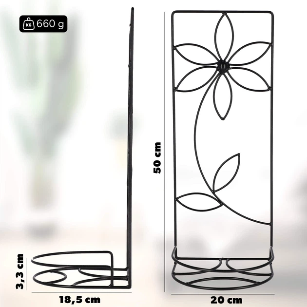 Kwietnik Kadax Stokrotka 50 × 20 cm Czarny (K1384) (5903699403990) - obraz 2