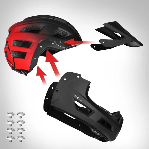 Kask Nils Extreme MTW101 Full Face M 56-58 cm Czerwony (5908261688782) - obraz 3