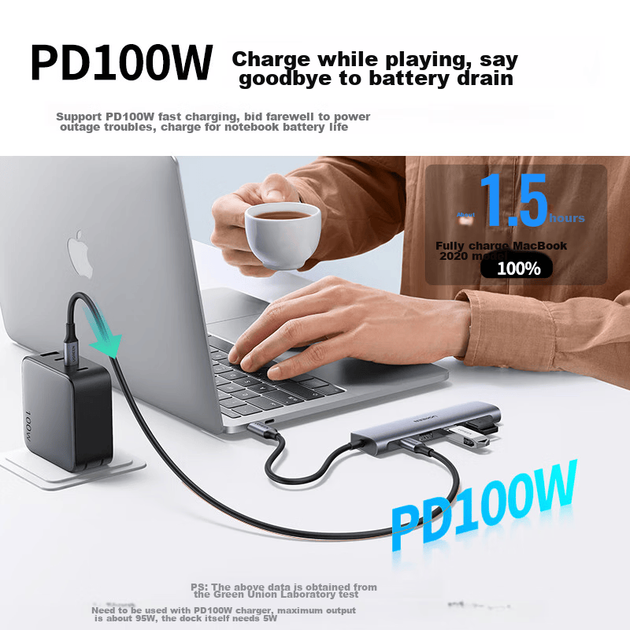Док-станция расширения UGREEN Type-C — HDMI, совместимая с Thunderbolt 4/5, адаптер для компьютеров Apple, преобразователь портов C, Macbook Air/Neo, многопортовая док-станция расширения Huawei. - изображение 5