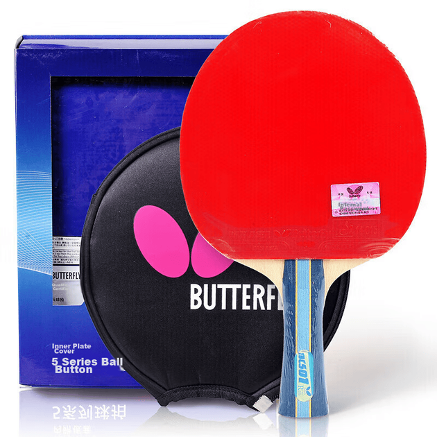 Ракетка для настільного тенісу BUTTERFLY Five-Star, ручка для ручки, двостороннє зворотне гумове лезо для змагань TBC501, одинарна ракетка, в комплекті чохол для ракетки - зображення 6