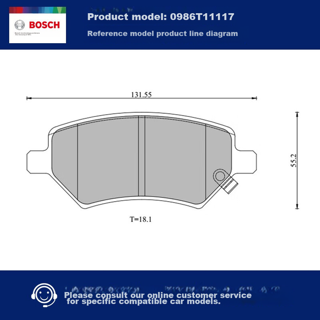 Передние тормозные колодки BOSCH для Chery Tiggo 3x/5x, Arrizo 5, Geely Yuanjing S1, Dihao Binrui, Changan Yidong DT - изображение 6