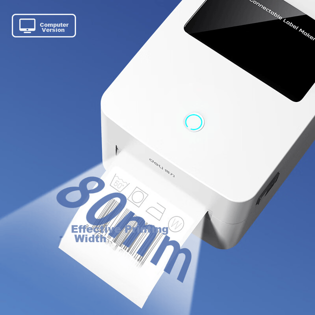 Термопринтер этикеток Deli DL-720C (НОВЫЙ) для экспресс-доставки, складской логистики, учета основных средств, 80-мм коммерческий офисный принтер этикеток и штрихкодов, компьютерная версия с USB-подключением. - изображение 3