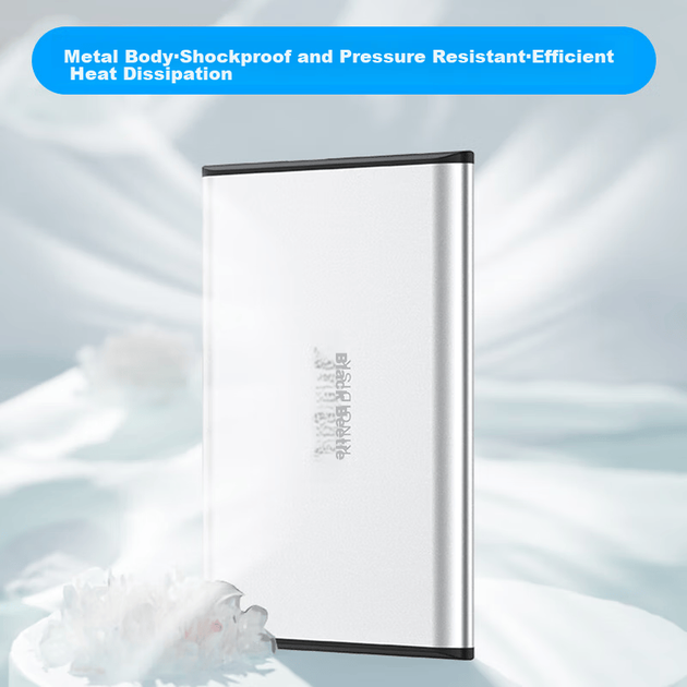 Портативный жесткий диск Heijiachong (KINGIDISK) 1 ТБ USB 3.0, серия SLIM, 2,5 дюйма, жемчужно-серебристый, тонкий металлический корпус 9,5 мм, ударопрочный и устойчивый к давлению, SLIM100 - изображение 5