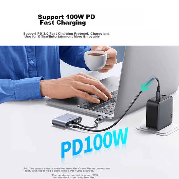 Док-станция расширения UGREEN Type-C, USB-C на HDMI/VGA для подключения двух экранов, адаптер USB 3.0, устройство для зеркального отображения экрана, совместима с Apple MacBook, ноутбуками Huawei и Nintendo Switch. - изображение 4